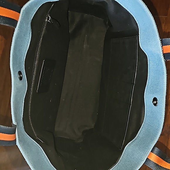 Coach Tote Bag 38 In Colorblock - Indigo Blue - Picture 10 of 13